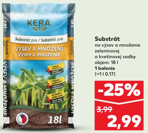 Kera substrát na výsev a množenie zeleninovej a kvetinovej sadby