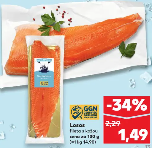 Losos fileta s kožou