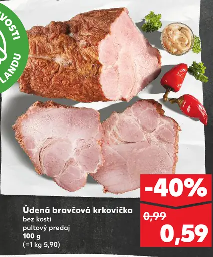 Údená bravčová krkovička bez kosti