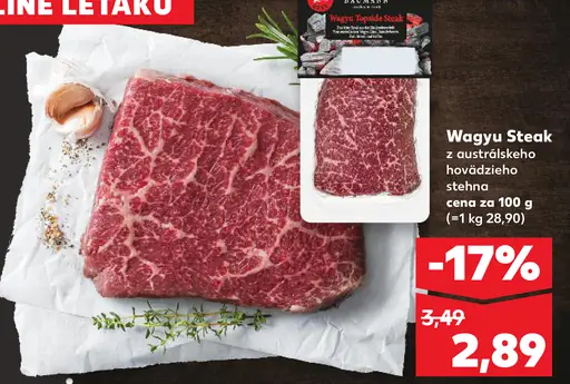 K-Purland Wagyu steak z austrálskeho hovädzieho stehna