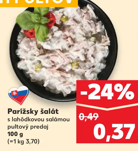 Parížsky šalát s lahôdkovou salámou