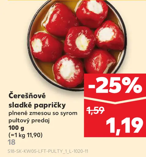 Čerešňové sladké papričky plnené zmesou so syrom