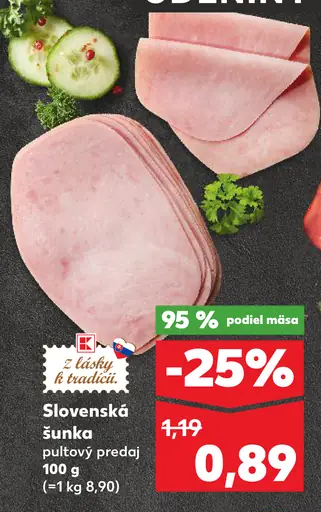 Slovenská šunka pultový predaj