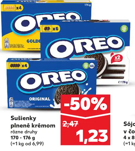 Oreo sušienky plnené krémom rôzne druhy