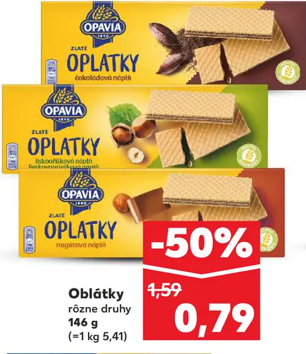 Opavia Oplatky čokoládovo-lieskovoorieškové rôzne druhy