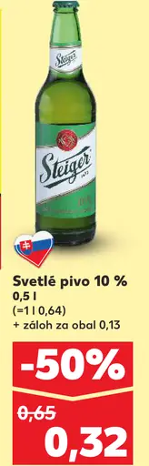 Steiger Svetlé pivo 10 % plechovka