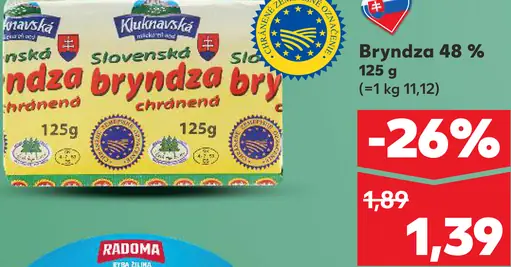 Kľukatá slovenská bryndza 48 %