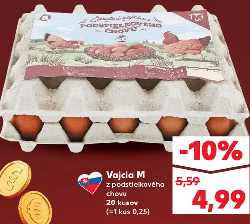 Vajcia M zo podstielkového chovu
