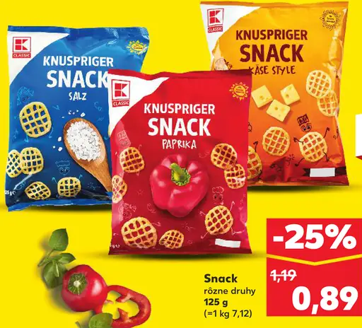K-Classic Knuspriger Snack rôzne druhy