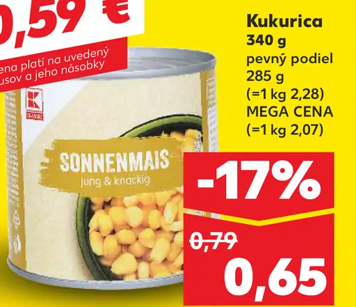 K-Classic Sonnenmais kukurica v náleve