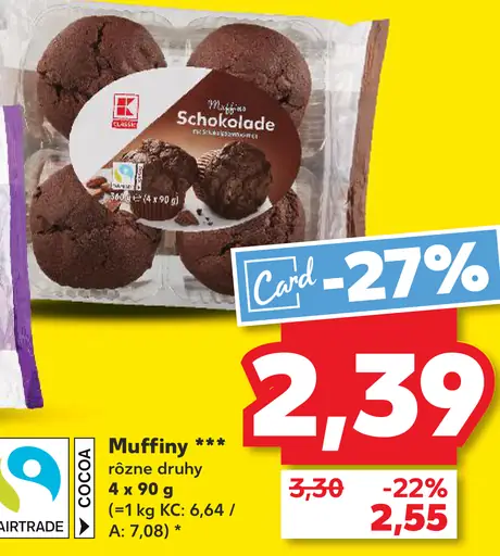 K-Classic muffiny rôzne druhy