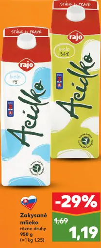 Rajo Acidko Zakysané mlieko biele plnotučné