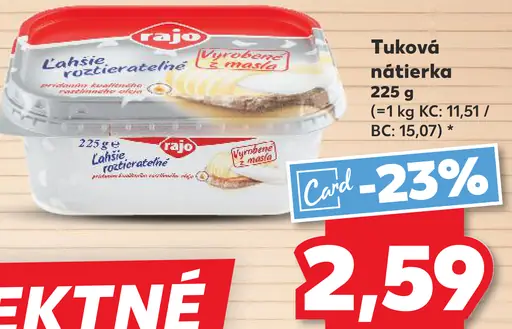 Rajo ľahšie roztierateľné tuková nátierka