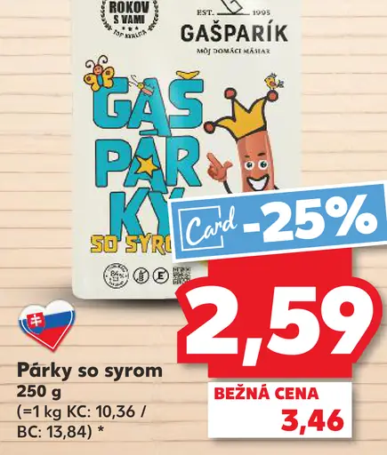 Gasparík párky so syrom