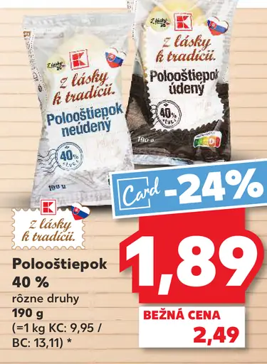 Z lásky k tradícii polooštiepok neúdený 40 %