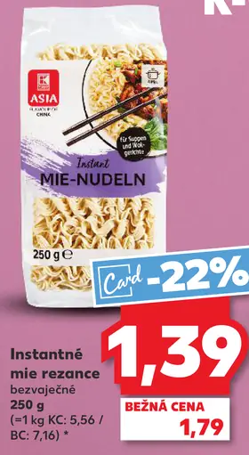 K-Classic Asia instantné mie rezance bezvaječné