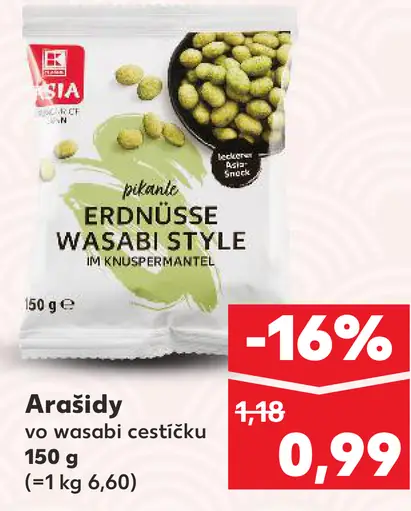K-Classic Asia arašidy vo wasabi cestíčku