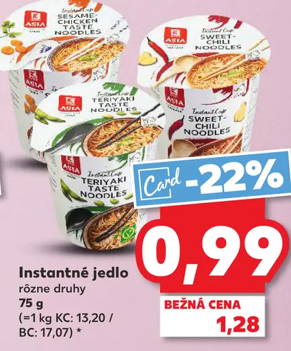 K-Classic Asia instantné jedlo rôzne druhy