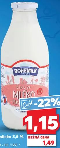Čerstvé mlieko plnotučné 3,5 %