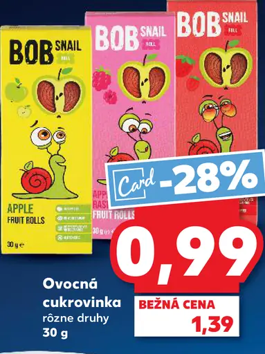 Bob Snail ovocná cukrovinka rôzne druhy