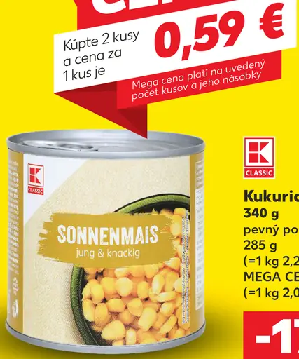 K-Classic kukurica v náleve