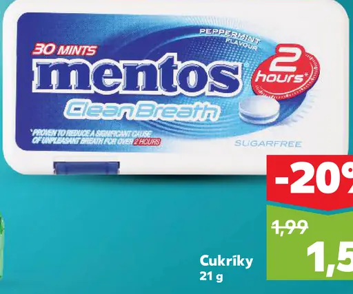 Mentos CleanBreath mints cukríky bez cukru