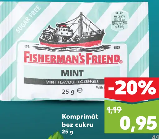 Fisherman’s Friend Mint komprimát bez cukru