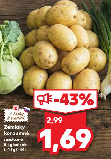 Zemiaky konzumné neskoré neprané