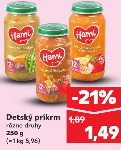 Hami detský príkrm rôzne druhy
