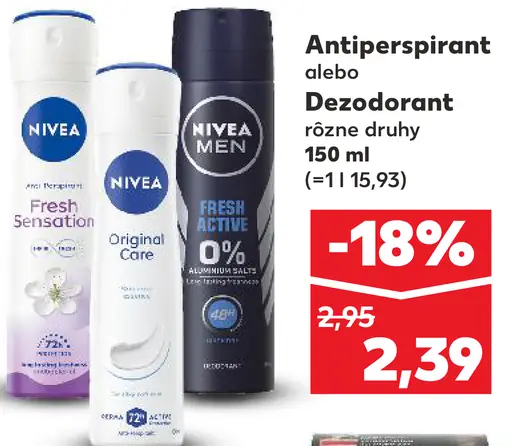 Nivea antiperspirant alebo deodorant rôzne druhy