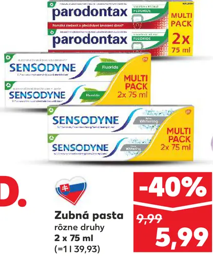 Parodontax zubná pasta rôzne druhy