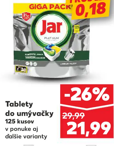 Jar tablety do umývačky rôzne druhy