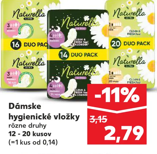 Naturella dámske hygienické vložky