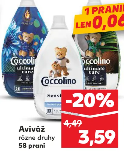 Coccolino aviváž rôzne druhy