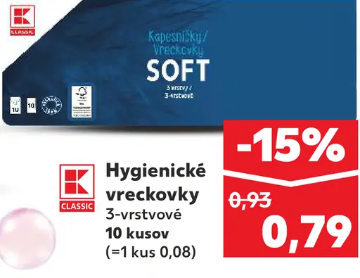 K-Classic Hygienické vreckovky 3-vrstvové