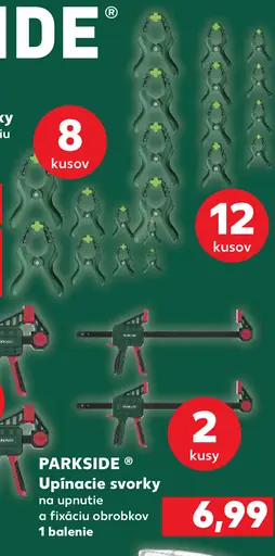 Parkside upínacie svorky na upnutie a fixáciu obrobkov – veľká sada