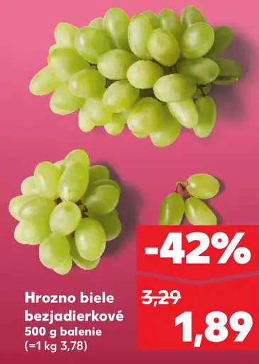 Hrozno biele bezjadierkové