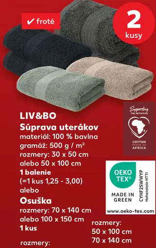LIV&B0 súprava uterákov