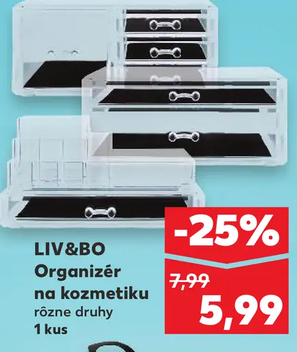 LIV&BO organizér na kozmetiku rôzne druhy