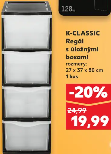 Regál s úložnými boxami