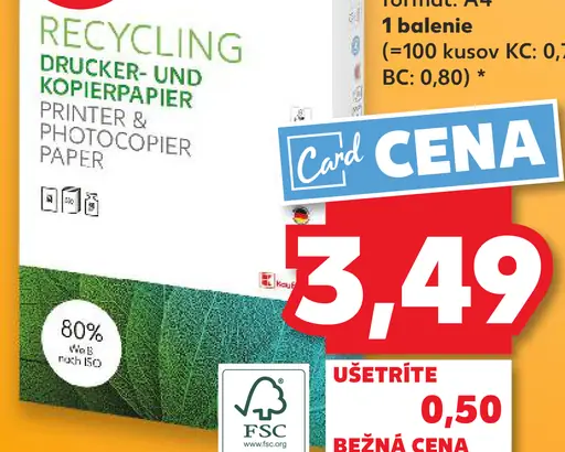 TALENTUS kancelársky papier recyklovaný A4