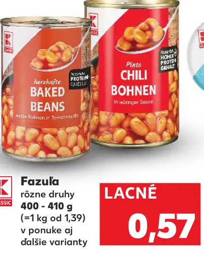 K-Classic fazuľa rôzne druhy