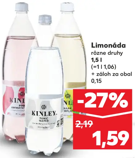 Kinley limonáda rôzne druhy
