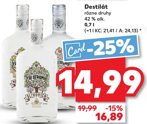 Stará myslivecká destilát rôzne druhy 42 %