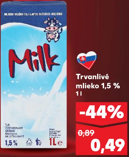 Milk trvanlivé mlieko 3,5 %