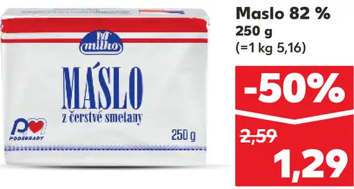 Milko Maslo 82 % čerstvé smotanové