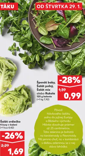 Šalát poľný, Špenát baby, Rukola alebo Šalát mix