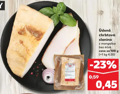 Údená chrbátová slanina z mangalice bez očok