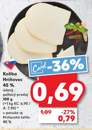 Koliba Hriňovec údený syr 45 %