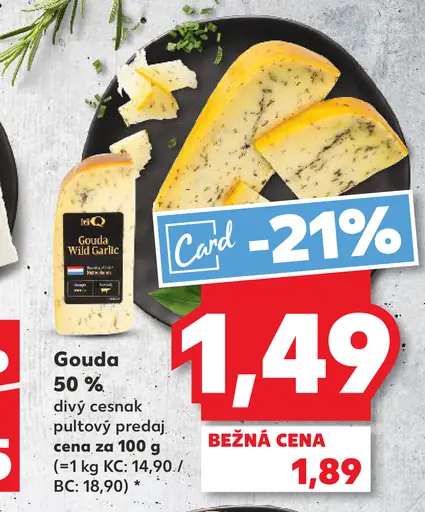 Gouda syr 50 % divý cesnak